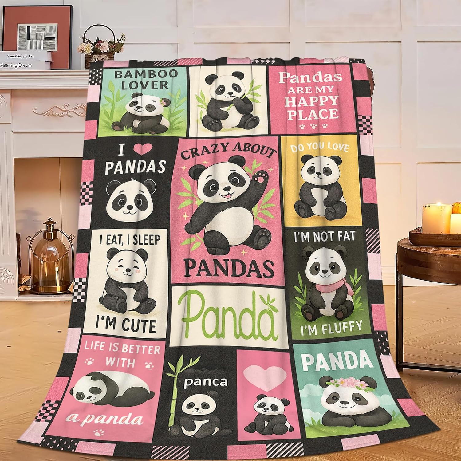Baby Nursery Bedding - パンダブランケット かわいいパンダ柄スローブランケット ふわふわぬいぐるみ スーパーフリースプラッシュ ソフトで暖かい寝具 幼児用保育園用ベビーブランケット