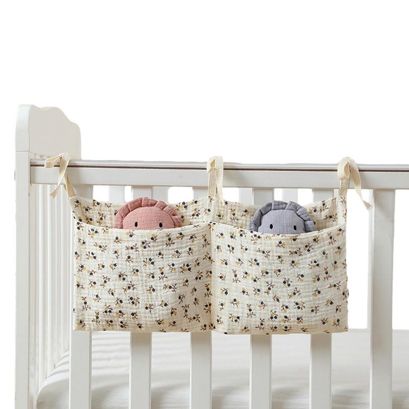 Baby Nursery Unisex - ベビーベッドオーガナイザー、キャディベッド、収納バッグ、2ポケット、ベッドサイドハンギングナー、おむつ、おもちゃ、衣類用保育園オーガナイザー