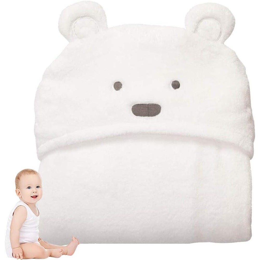 Baby Nursery Unisex - かわいいクマのフード付きタオル 子供用 バスタオル ソフト保育園タオル ビーチタオル ラップ
