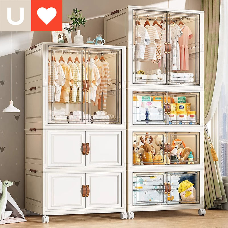 Baby Nursery Unit - 保育園用衣類収納キャビネット、おもちゃ・スナックオーガナイザー、簡単設置プラスチック製ベビーワードローブ、アメリカ・ヨーロッパ向け収納キャビネット