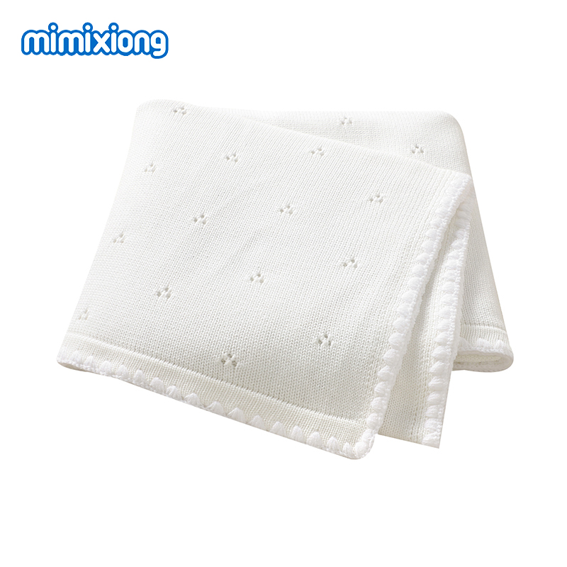 Baby Nursery Bedding - 100*80 センチメートルベビーコットンブランケットニット通気性新生児ベビーカー保育園寝具おくるみラップチェック柄幼児子供睡眠カバー