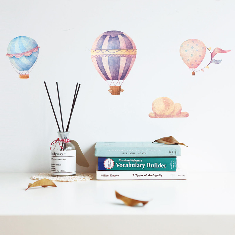 Baby Nursery Hot Air Balloon - クリエイティブカラフルな熱気球ウォールステッカー子供のためのベビールーム装飾 PVC 壁画デカール保育園ステッカーホーム壁紙