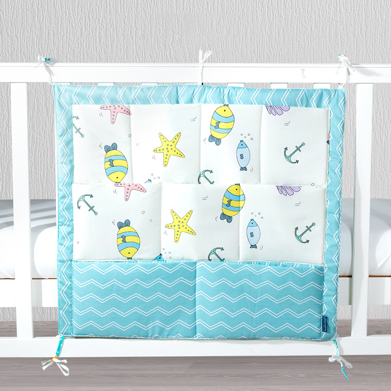 Baby Nursery Bedding - コットンベビーベッドハンギング収納バッグ,新生児用寝具セット,おむつオーガナイザー,おもちゃポケット,50x60cm