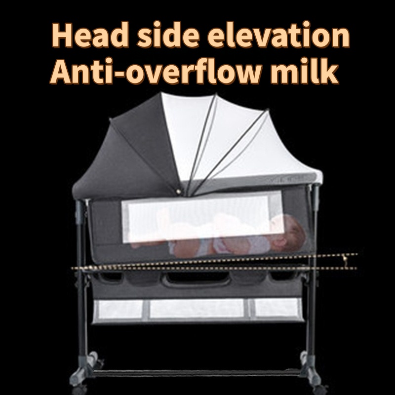 Bassinet Bedside Sleeper - ベビー用トラベルバシネット、ポータブルベビーベッドサイドスリーパー、新生児用ベビーベッド（ホイール付き）