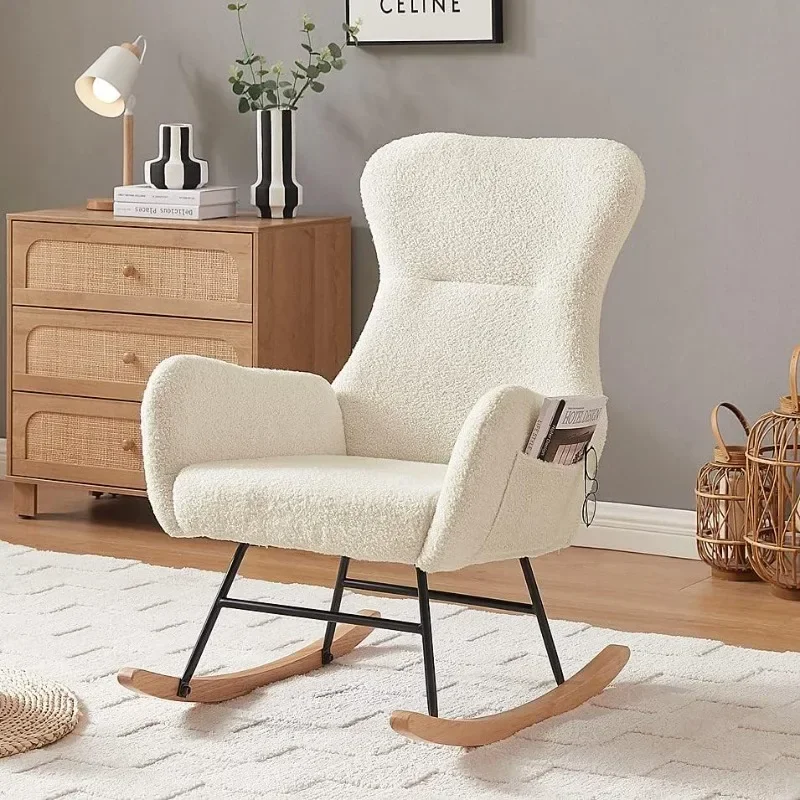 Baby Nursery Glider Chair - ハンソンズ ロッキングチェア ナーサリー、モダンなアクセントのロッキングチェア、ベビー用布張りナーサリーグライダーロッカー、ロッキングチェア
