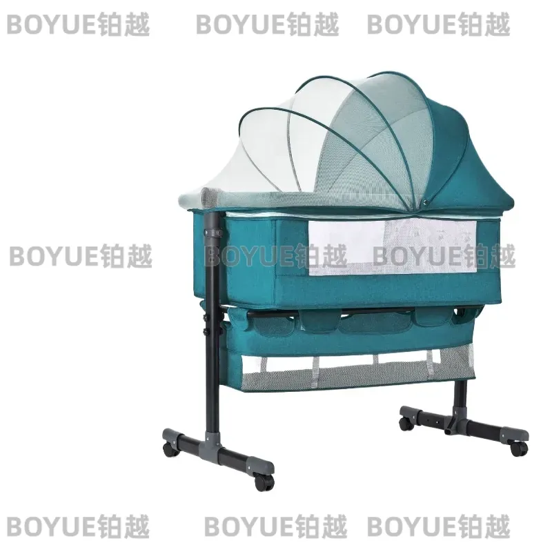Bassinet Bedside Sleeper - アルミ製折りたたみ式ベビーベッド、ベッドサイドバシネット、ベッドサイドスリーパー、折りたたみ式ベビーベッド、ポータブルベビーカー、ベビーコットベッド