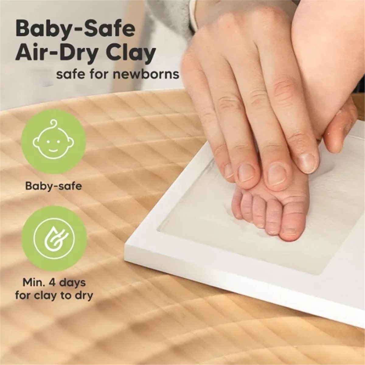 Baby Nursery Kit - Y69A 赤ちゃんの手形・足形記念品キット - 保育園の装飾用粘土フレーム、新米ママへの理想的なギフト、ベビーシャワーの登録必須アイテム