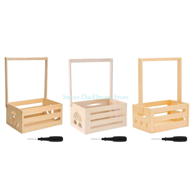 Baby Nursery Organiser - Y88C木製ベビーシャワーギフトバスケット保育園クローゼットオーガナイザー衣類用の収納ボックス