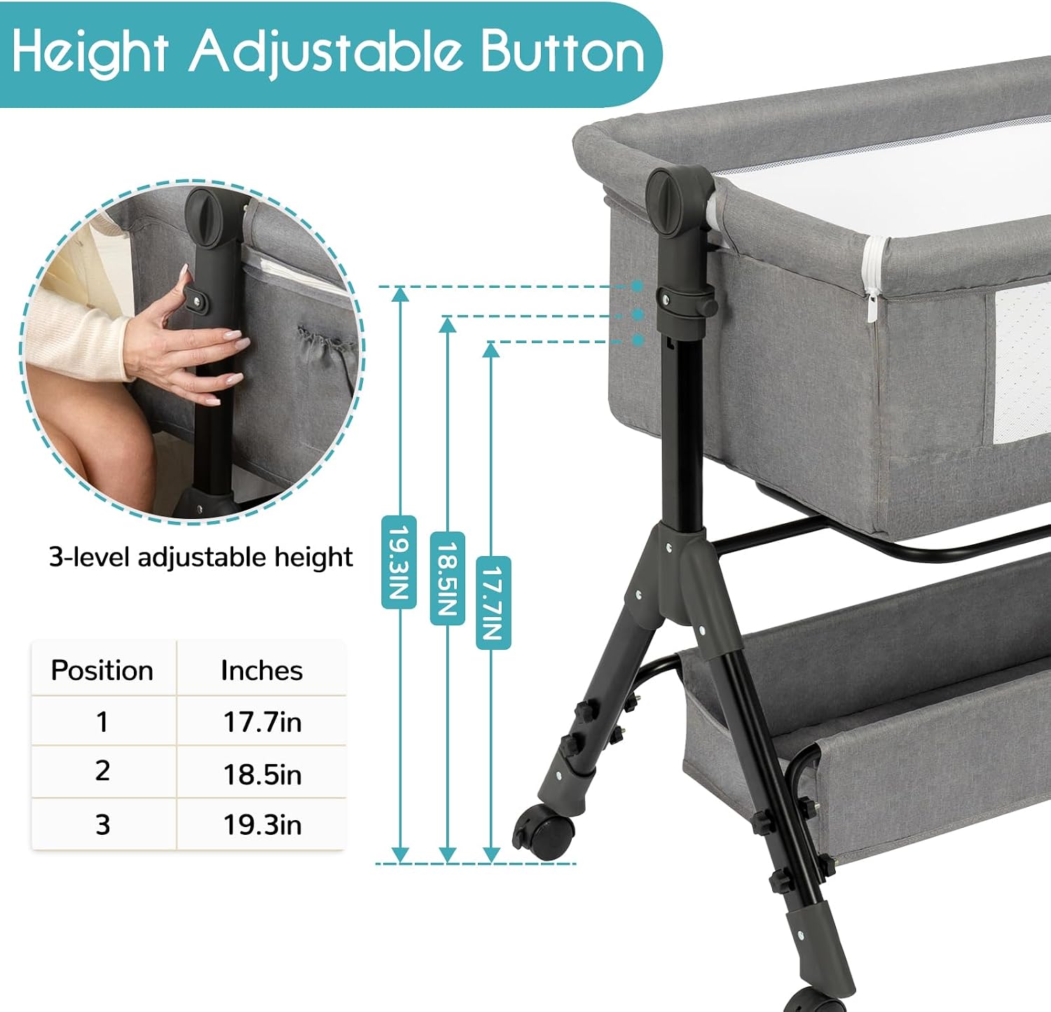 3 in 1 ベビーベッド、ベッドサイドスリーパー、ベッドサ - Bassinet Bedside Sleeper のレビューと価格