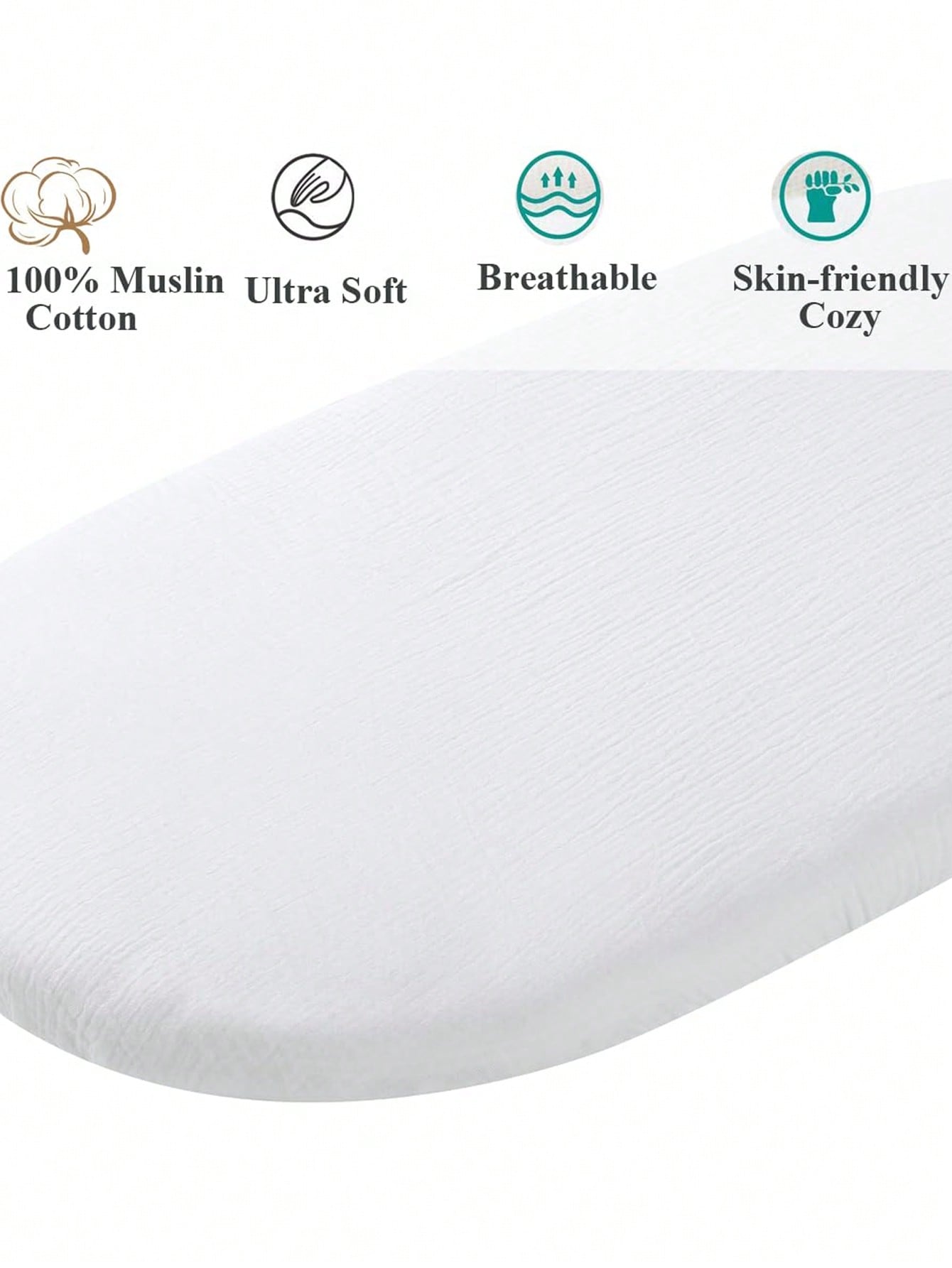 2枚組モスリンおむつ替えシートカバー、フィット式ベビーベッド - Bassinet Bedside Sleeper のレビューと価格