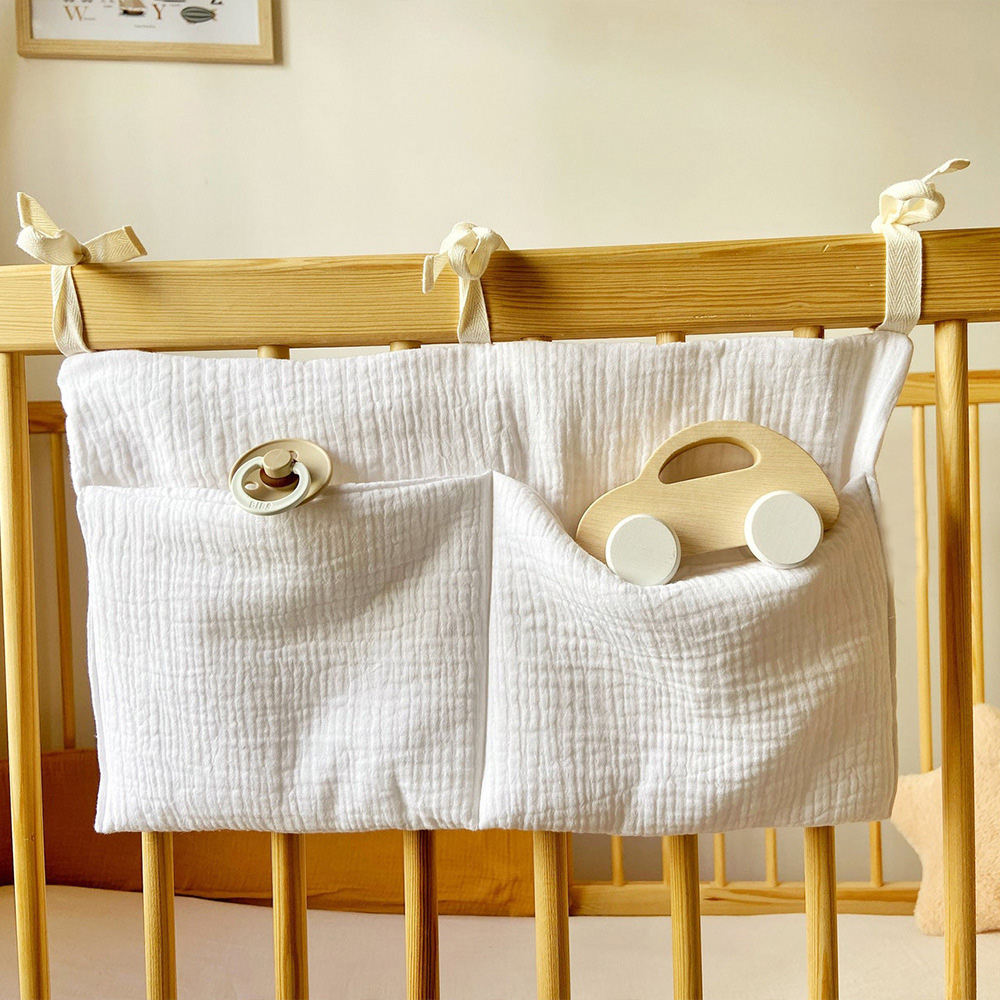 モスリン製ベビーベッドオーガナイザー、コットン製ベッドサイド - Baby Nursery Organiser のレビューと価格