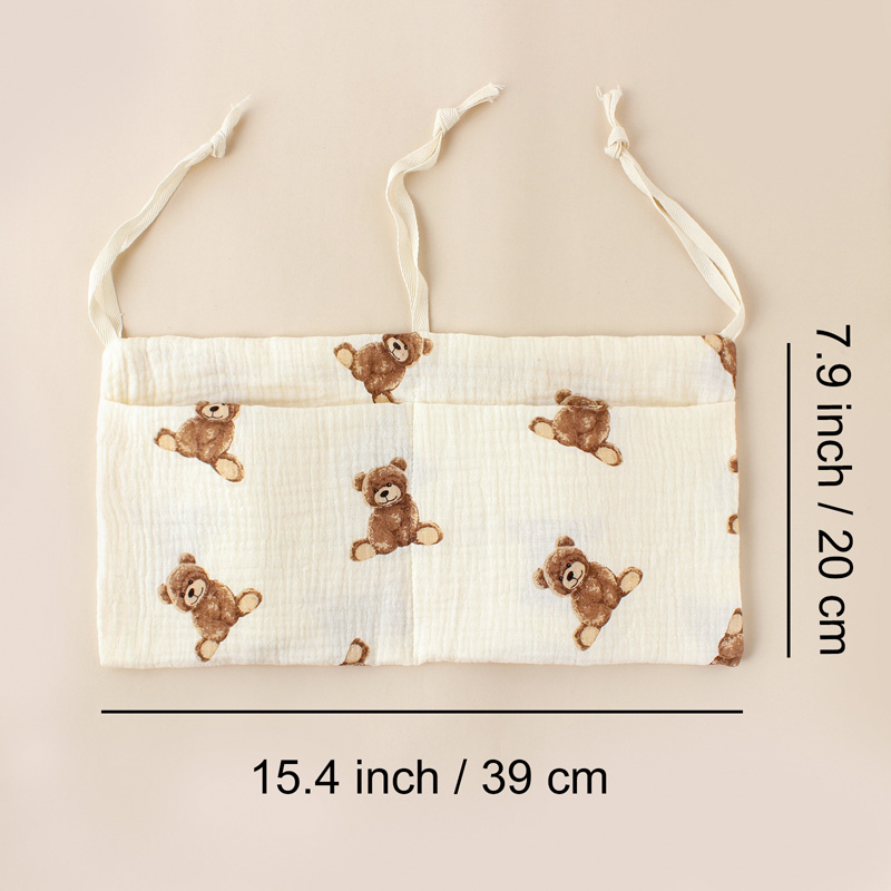 モスリン製ベビーベッドオーガナイザー、コットン製ベッドサイド - Baby Nursery Organiser のレビューと価格