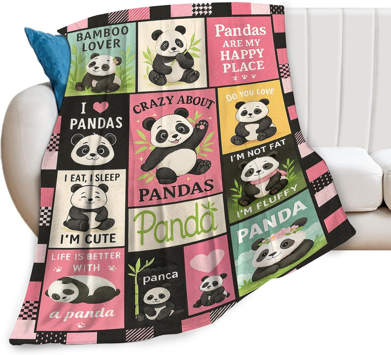 パンダブランケット かわいいパンダ柄スローブランケット ふわ - Baby Nursery Bedding のレビューと価格