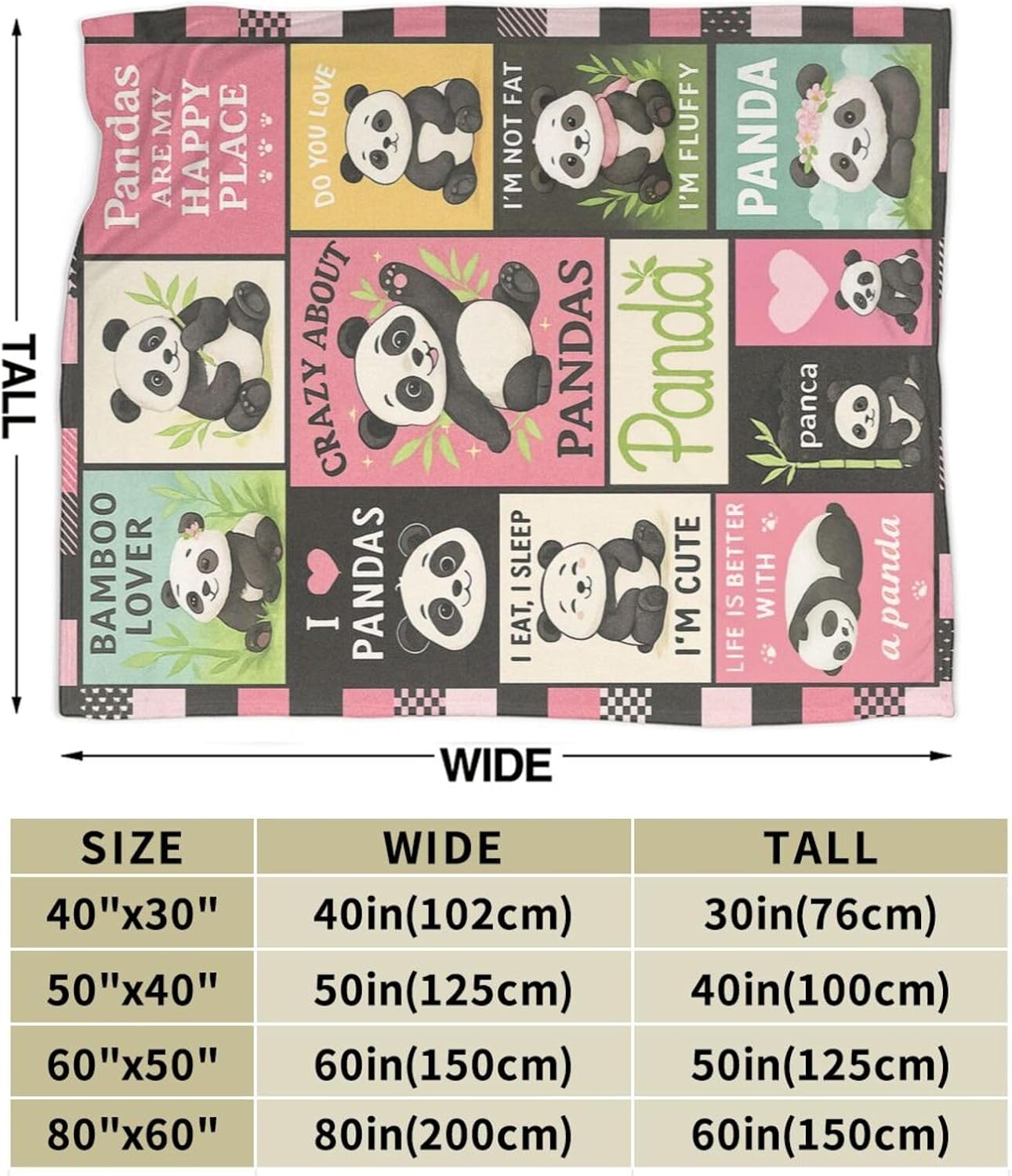 パンダブランケット かわいいパンダ柄スローブランケット ふわ - Baby Nursery Bedding のレビューと価格