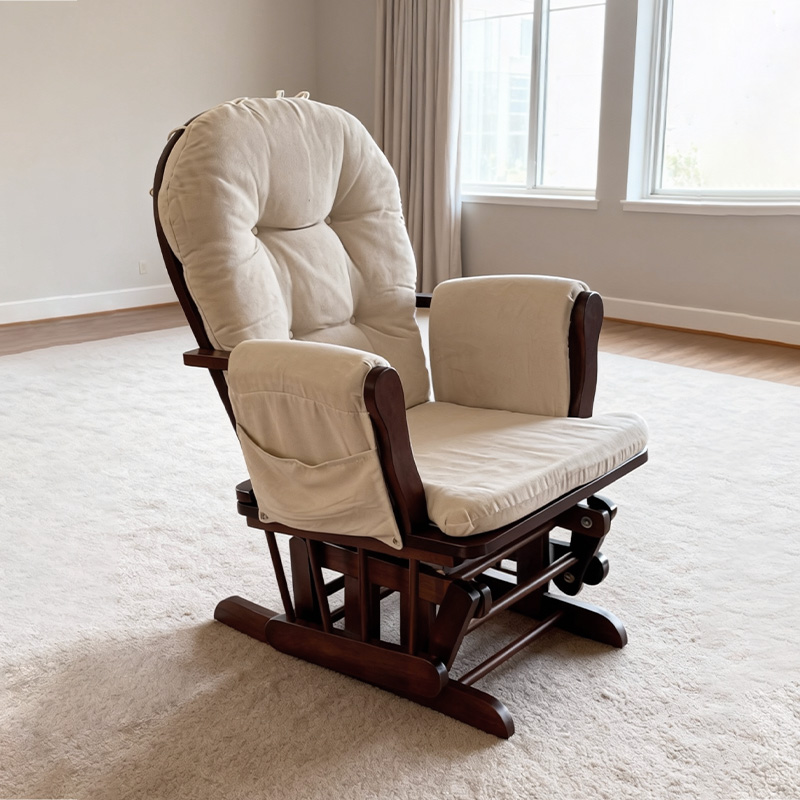 モダンな木製グライダークッション、妊婦さん、お母さん、保育園 - Baby Nursery Glider Chair のレビューと価格