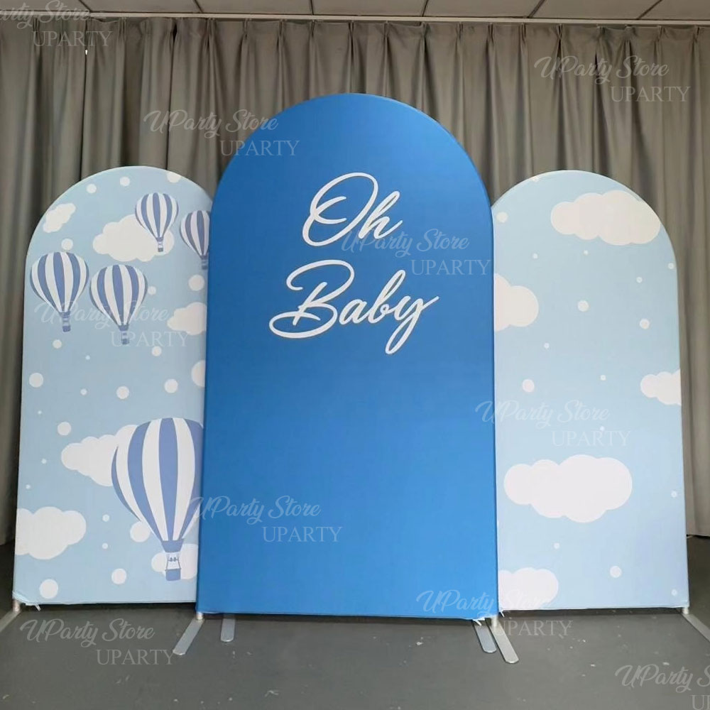 熱気球背景アーチカバー スパンデックス 青白雲 熱気球スタン - Baby Nursery Hot Air Balloon のレビューと価格