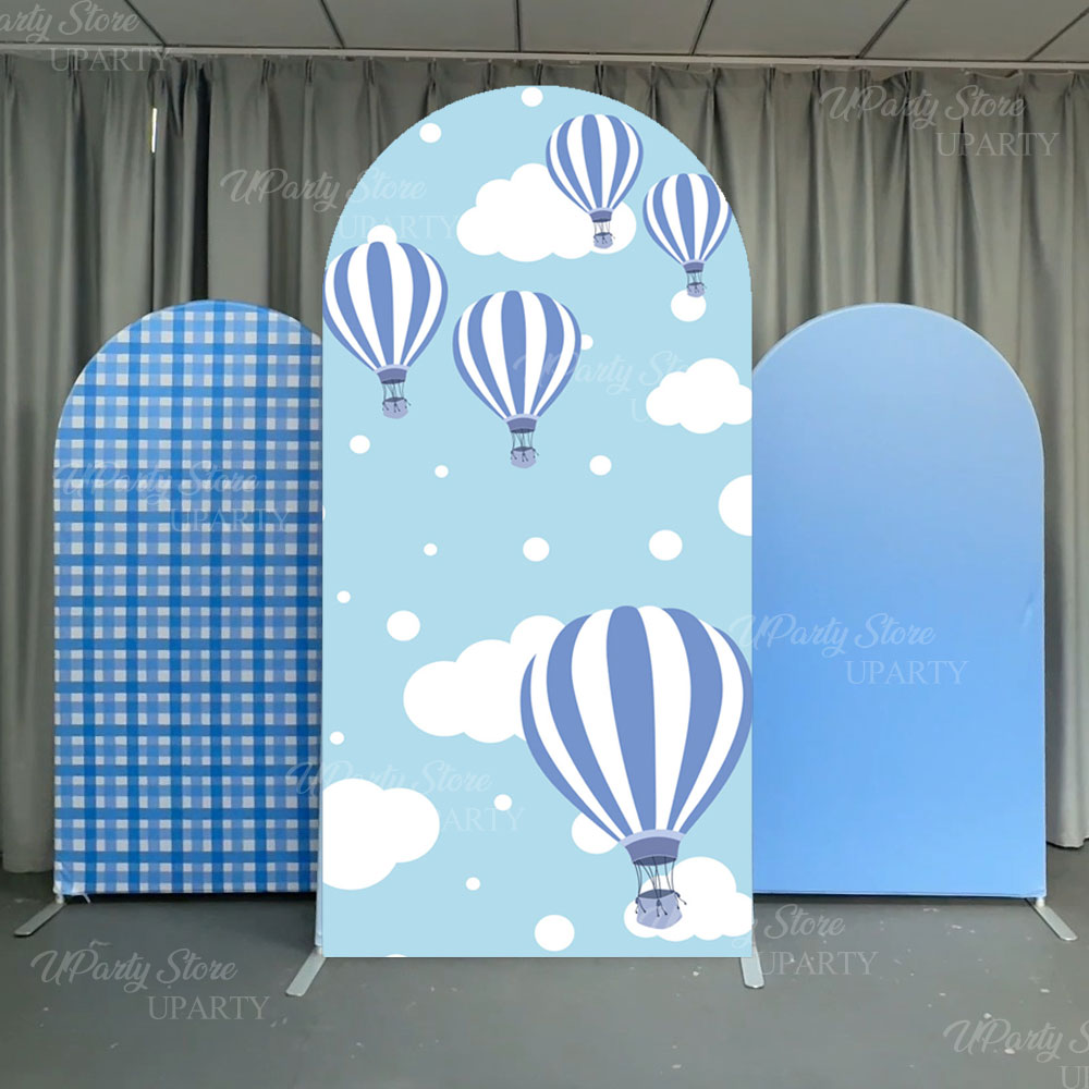 熱気球背景アーチカバー スパンデックス 青白雲 熱気球スタン - Baby Nursery Hot Air Balloon のレビューと価格