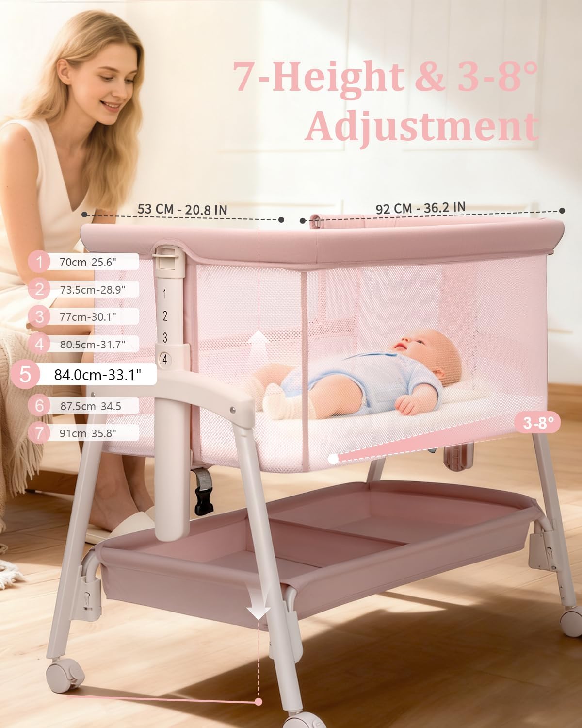 3 in 1 ベビーバシネット 新生児用ベッドサイドスリーパ - Bassinet Bedside Sleeper のレビューと価格