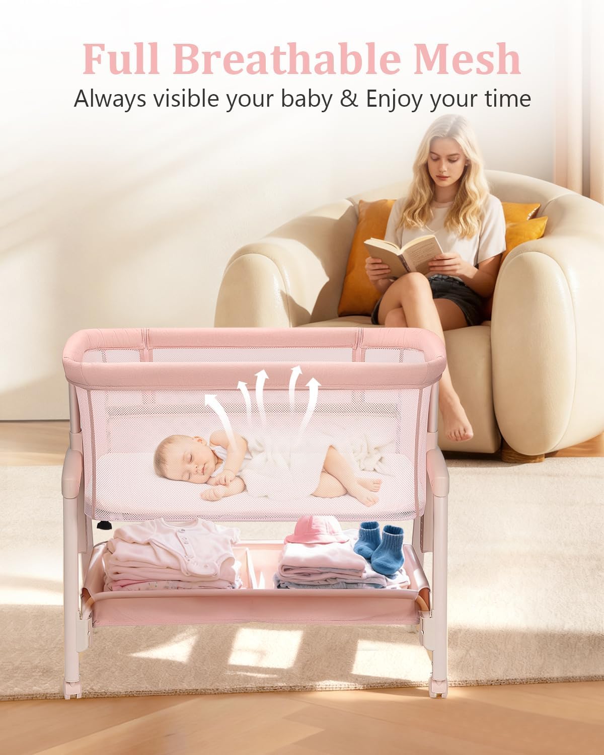 3 in 1 ベビーバシネット 新生児用ベッドサイドスリーパ - Bassinet Bedside Sleeper のレビューと価格