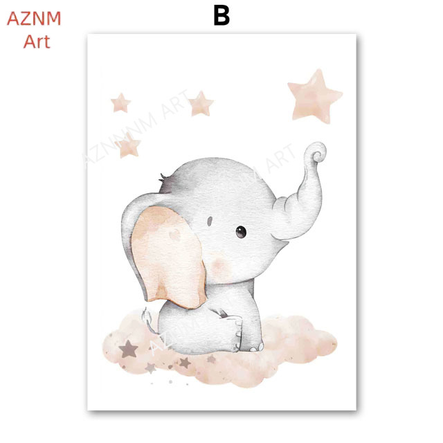 象バルーン虹月星雲スイングベビーキッズポスター壁アート保育園 - Baby Nursery Kids のレビューと価格