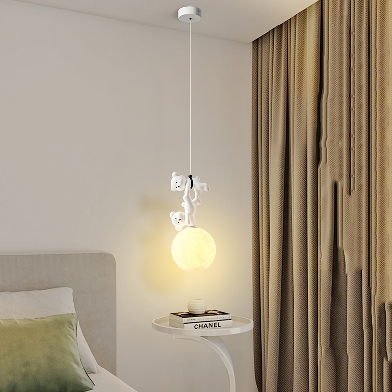 女の子と男の子のためのクマの形をしたペンダントランプ,レジン - Baby Nursery Light Fixture のレビューと価格