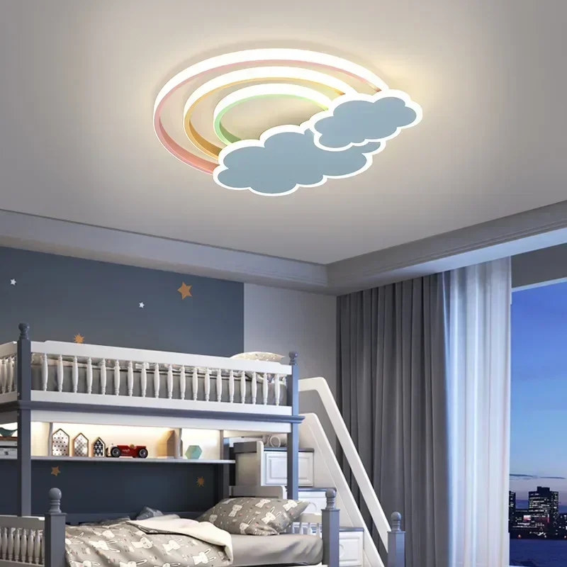 モダンなミニマリストレインボークラウド LED シーリングラ - Baby Nursery Light Fixture のレビューと価格