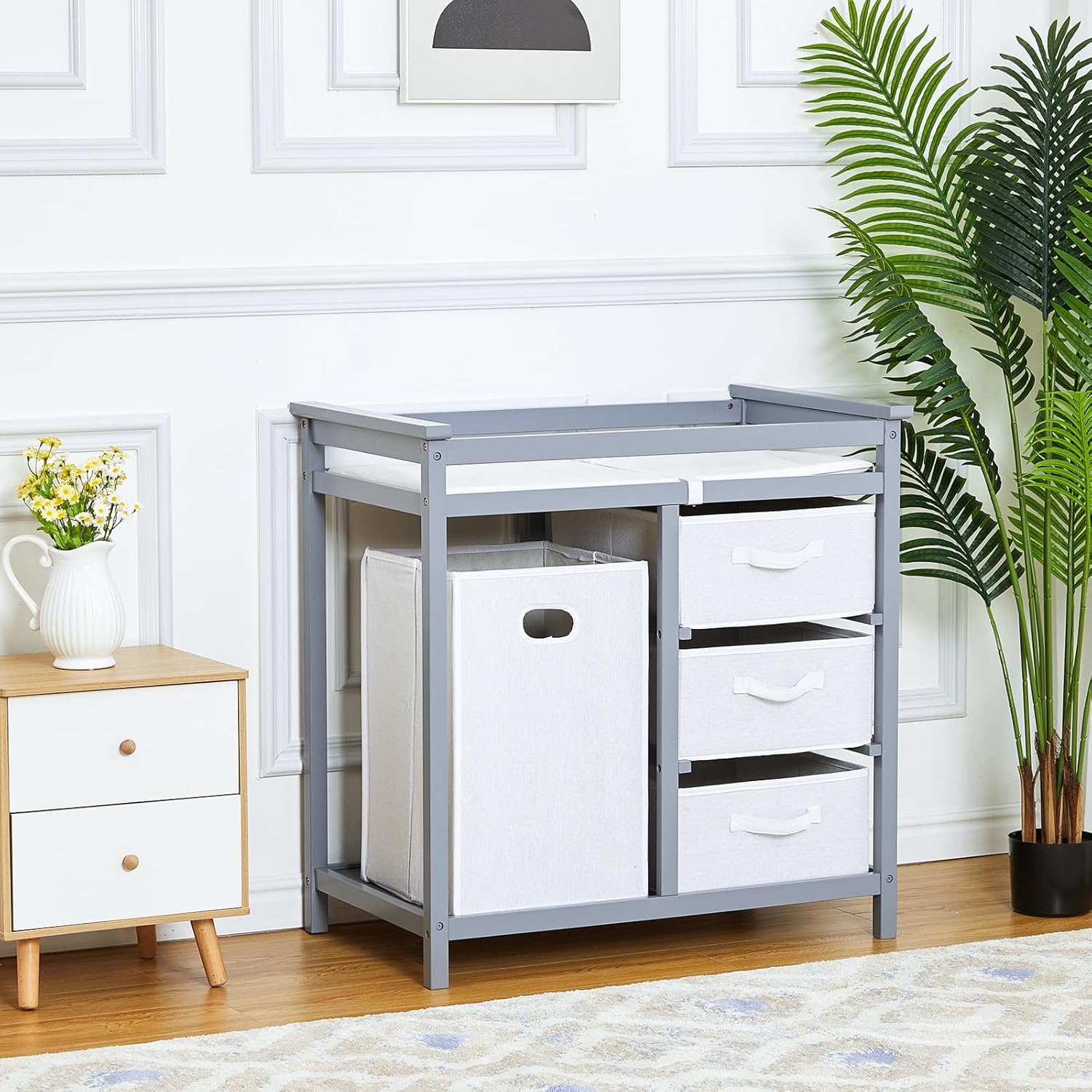 ベビー用おむつ交換台（交換パッド付き）、3段引き出し、ランド - Baby Nursery Unit のレビューと価格