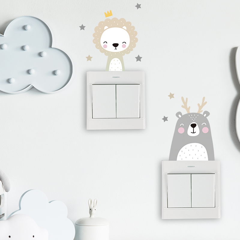 6 ピース/セット自由奔放に生きるカラーかわいい笑顔漫画動物 - Baby Nursery Kit のレビューと価格