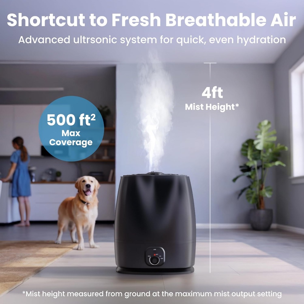 6L静音寝室用加湿器、50時間稼働、フィルター不要設計、広い - Baby Nursery Hours のレビューと価格