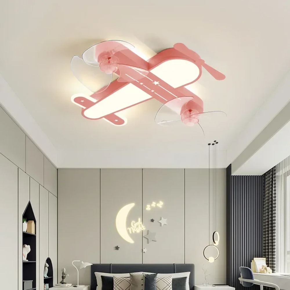 現代の飛行機型LEDシーリングライト、子供用漫画風クリエイテ - Baby Nursery Light Fixture のレビューと価格