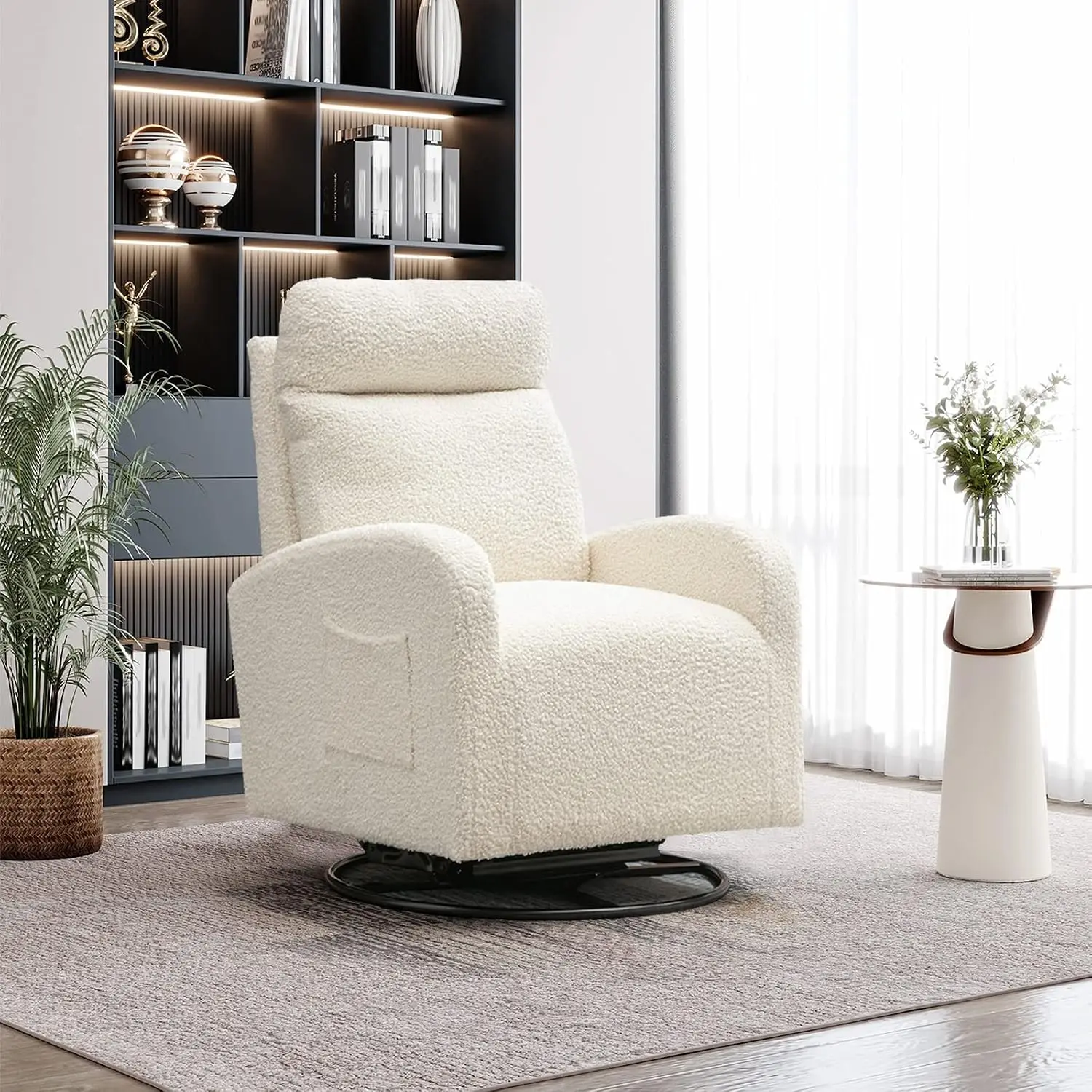 モダンな回転式グライダーチェア、ベビーナーサリー用布張りアク - Baby Nursery Glider Chair のレビューと価格