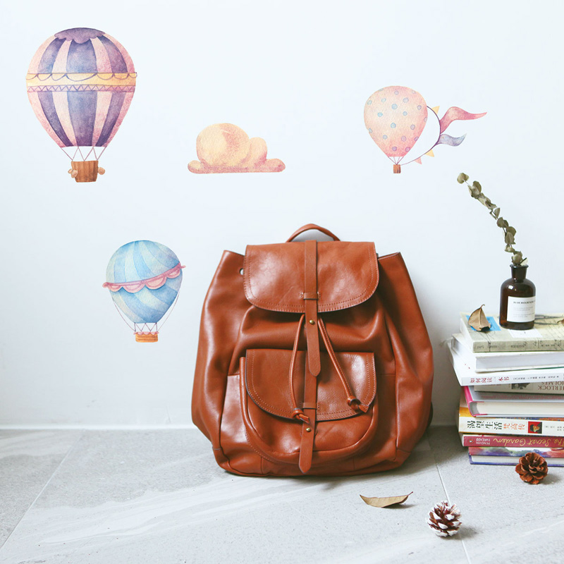 クリエイティブカラフルな熱気球ウォールステッカー子供のための - Baby Nursery Hot Air Balloon のレビューと価格