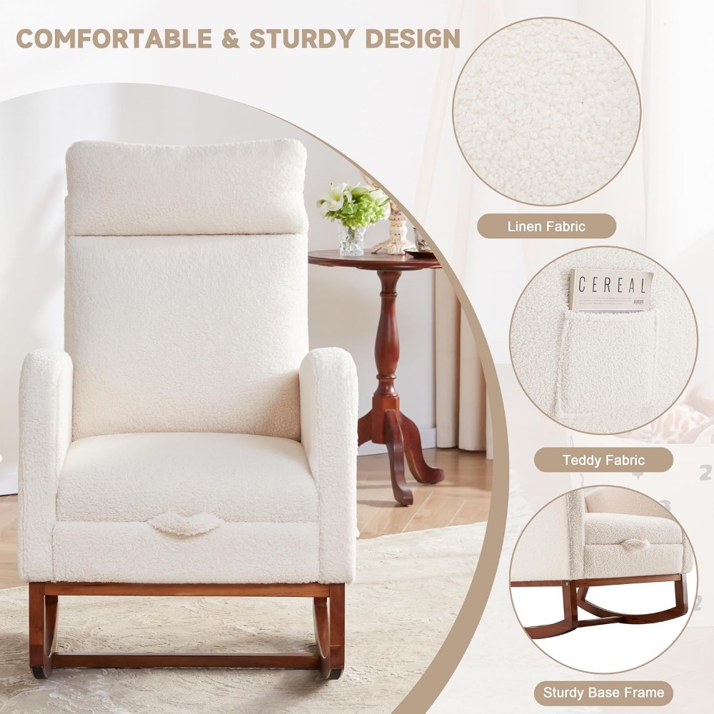 ハイバック付きロッキングチェア保育園チェア、グライダーロッキ - Baby Nursery Glider Chair のレビューと価格
