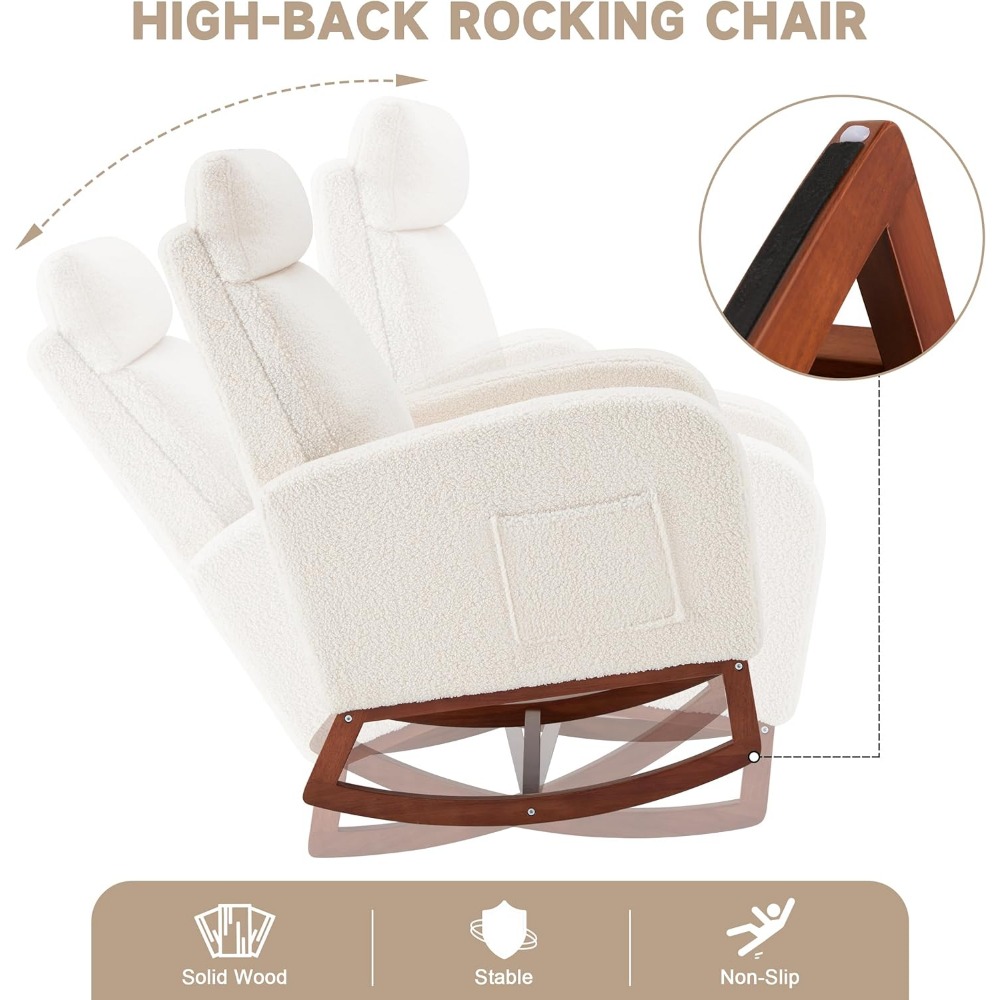 ハイバック付きロッキングチェア保育園チェア、グライダーロッキ - Baby Nursery Glider Chair のレビューと価格