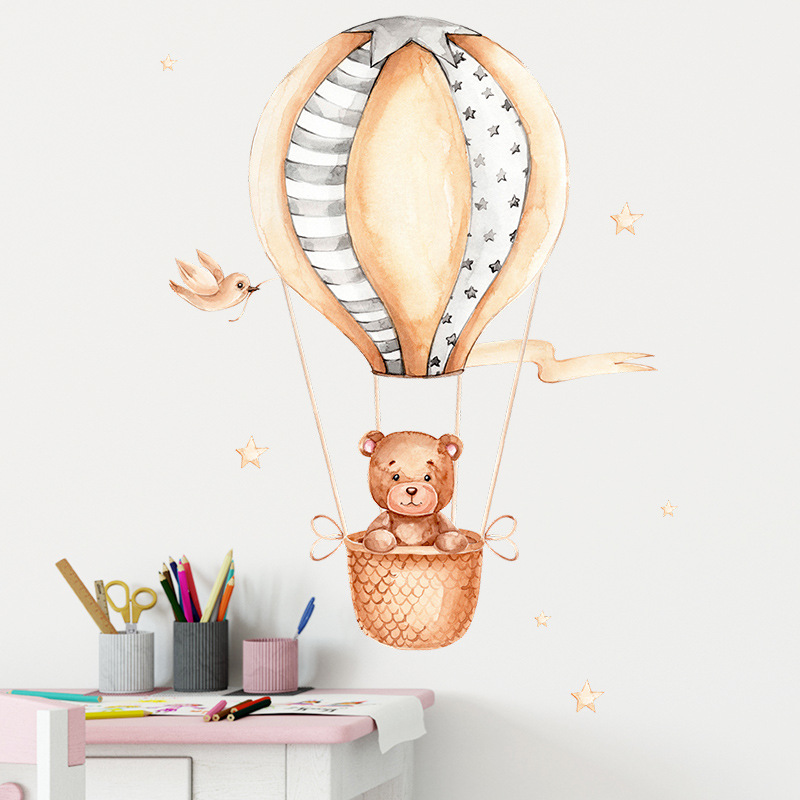 リトルベア熱気球ウォールステッカーキッズルーム家の装飾リビン - Baby Nursery Hot Air Balloon のレビューと価格