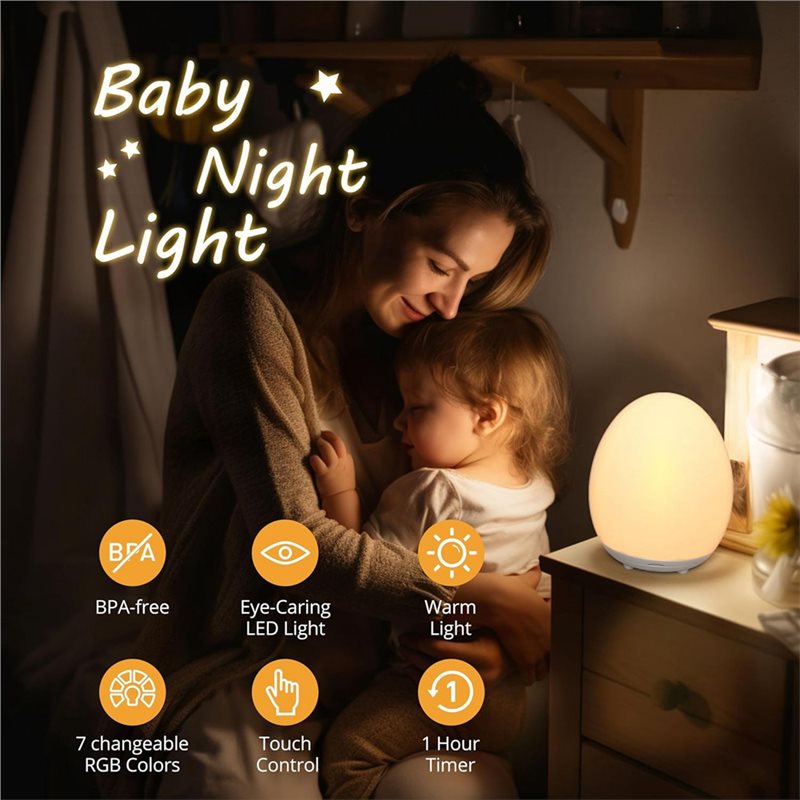 ABUG-アイケアベビーナイトライト LEDエッグライト（保 - Baby Nursery Hours のレビューと価格