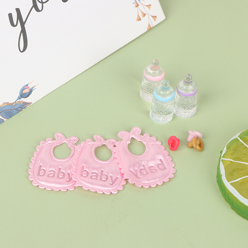 ミニチュア哺乳瓶とおしゃぶりよだれかけセット,ドールハウス, - Baby Nursery Kit のレビューと価格