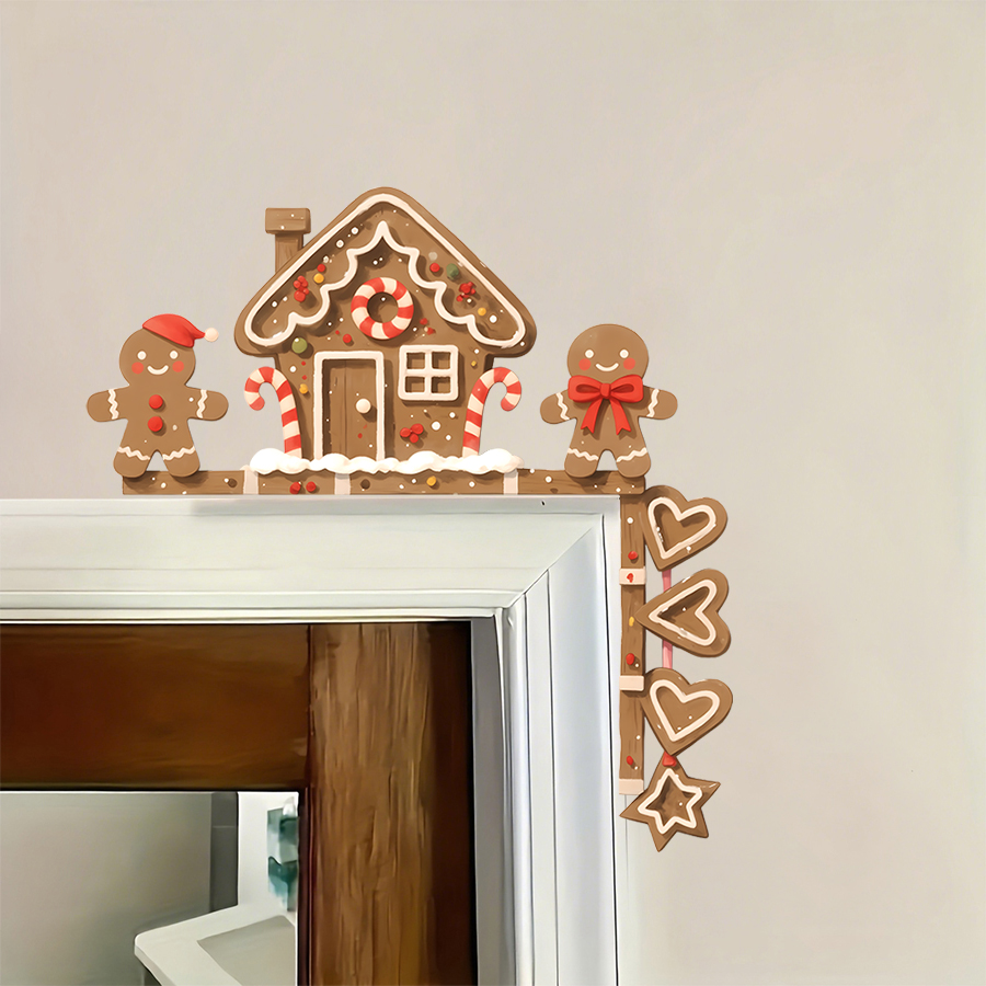 ジンジャーブレッドハウス & 男クリスマスウォールステッカー - Baby Nursery Kids のレビューと価格