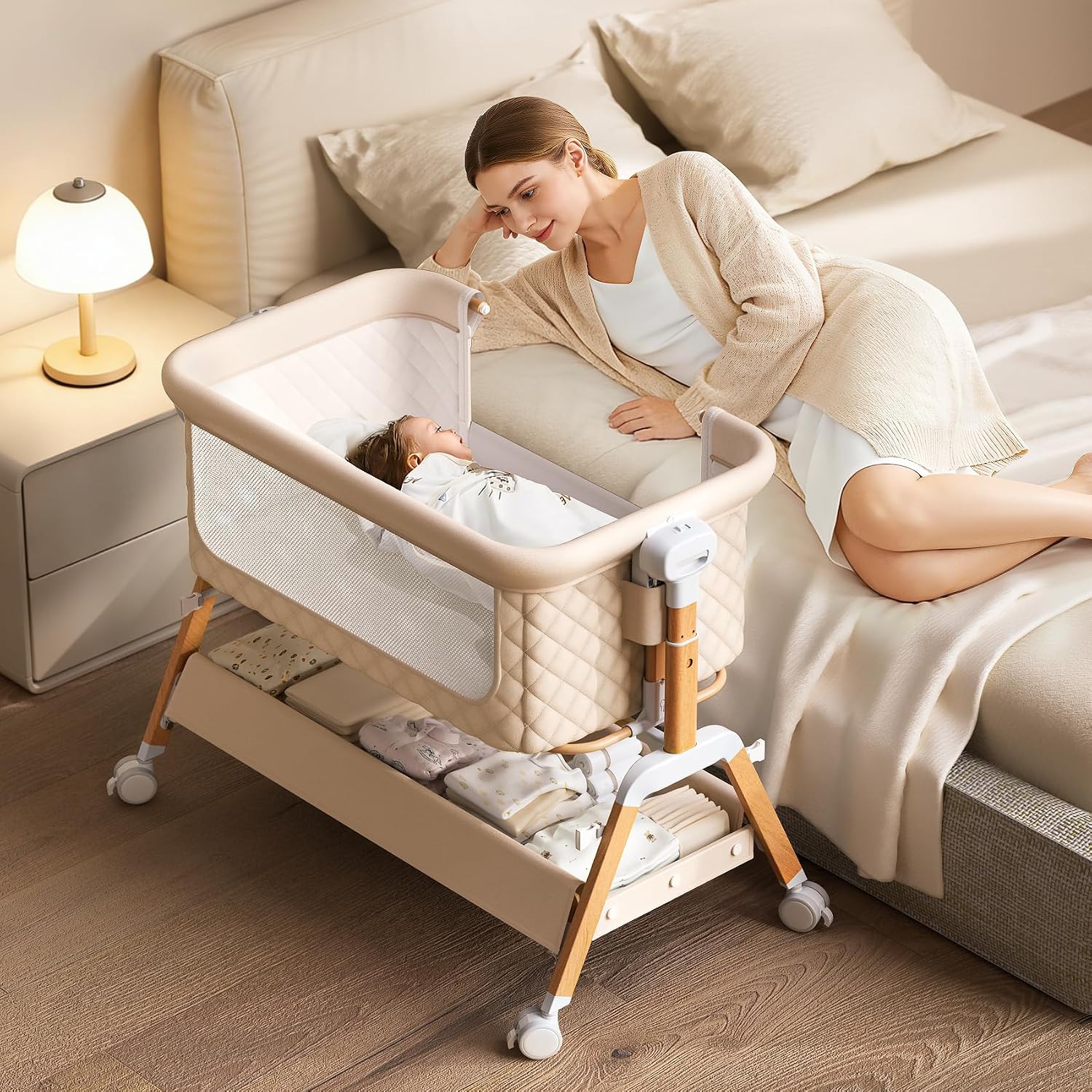 3 in 1 ベビーベッド サイドスリーパー ロッキングクレ - Bassinet Bedside Sleeper のレビューと価格