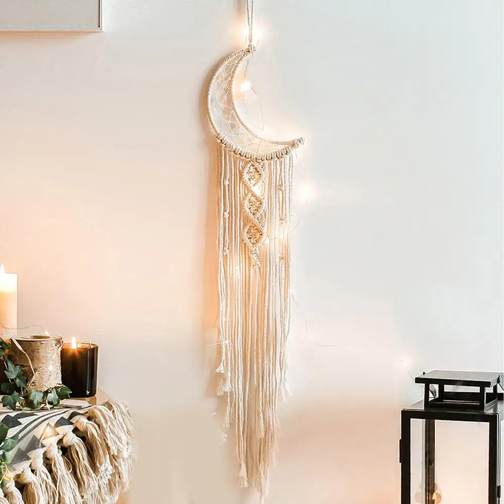 マクラメドリームキャッチャー自由奔放に生きる家の装飾ムーンラ - Baby Nursery Kids のレビューと価格