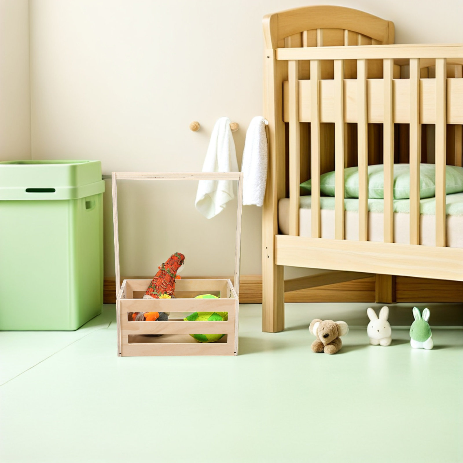 ヴィンテージ木製ベビーシャワー収納箱、素朴な子供部屋オーガナ - Baby Nursery Unisex のレビューと価格