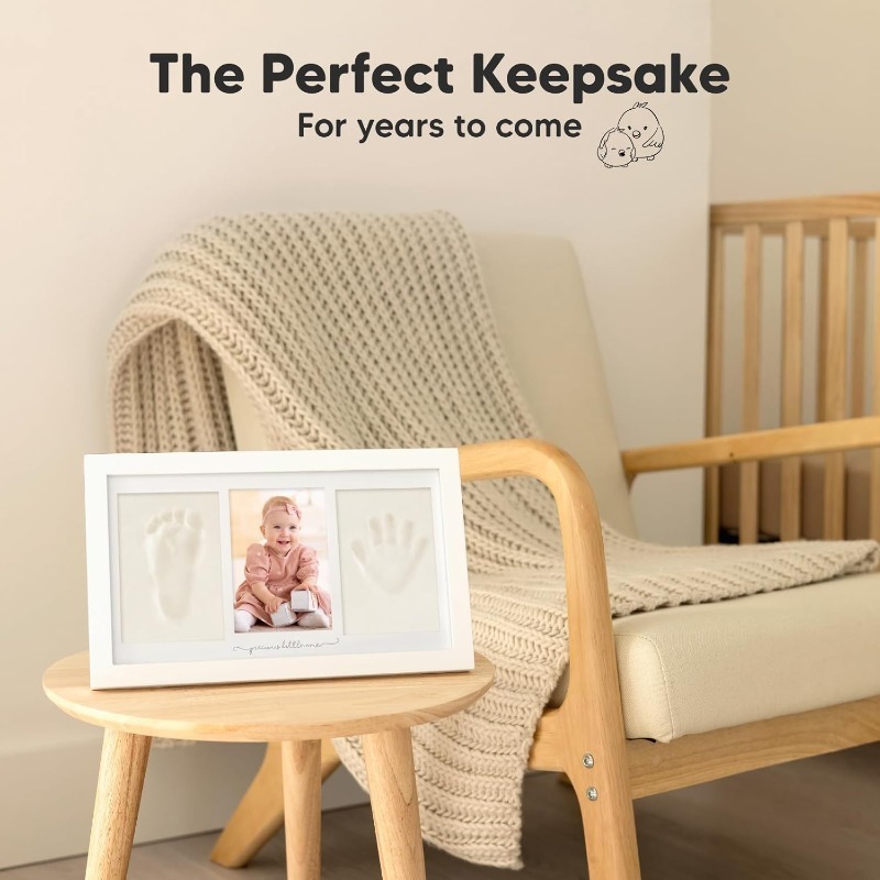 赤ちゃんの手形足形粘土キット 新生児記念写真フレーム ディス - Baby Nursery Kit のレビューと価格