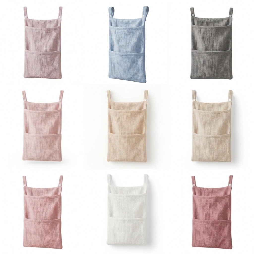 ベビーベッドオーガナイザー吊り下げ収納バッグモスリンコットン - Baby Nursery Organiser のレビューと価格