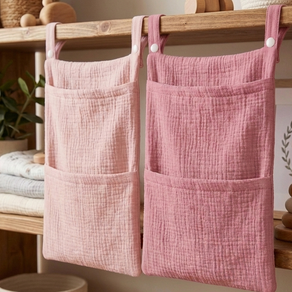 ベビーベッドオーガナイザー吊り下げ収納バッグモスリンコットン - Baby Nursery Organiser のレビューと価格