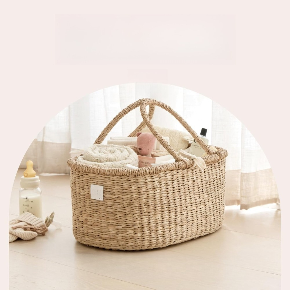 プレミアムおむつ収納オーガナイザー、シーグラスバスケット、コ - Baby Nursery Organiser のレビューと価格