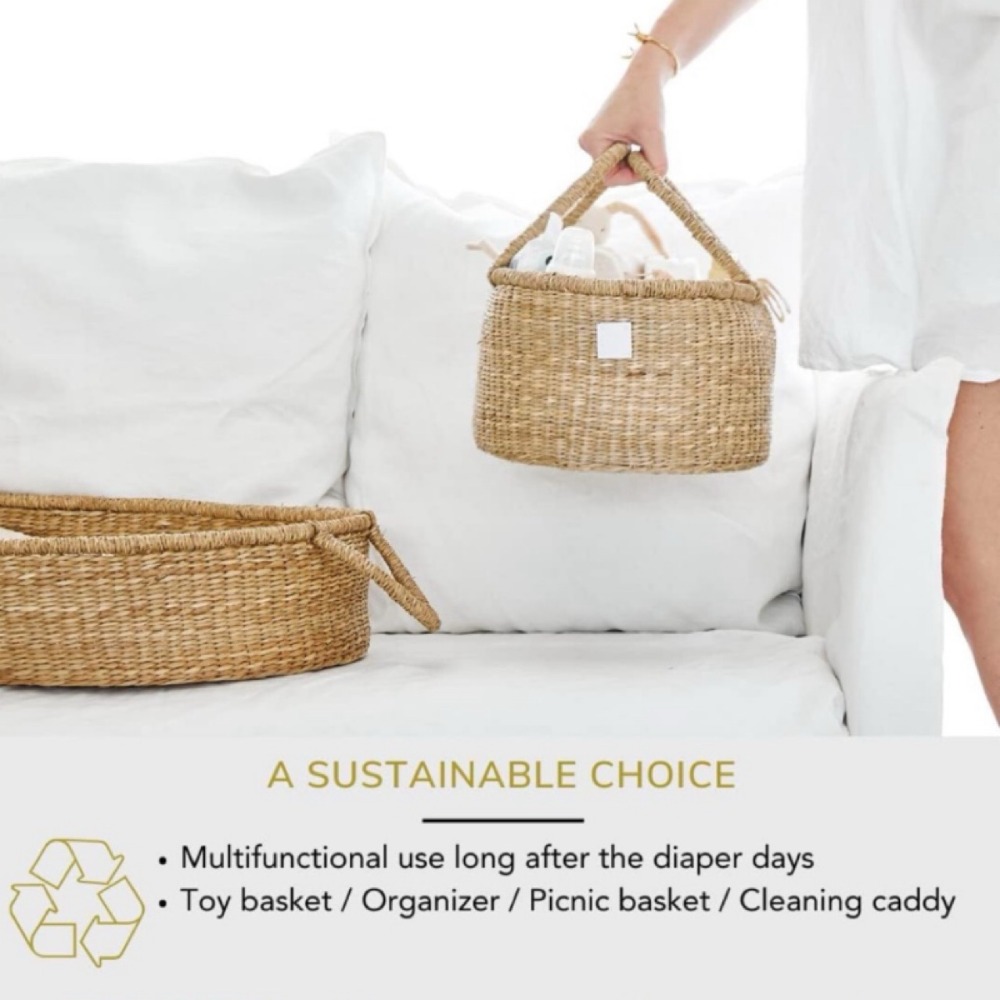プレミアムおむつ収納オーガナイザー、シーグラスバスケット、コ - Baby Nursery Organiser のレビューと価格