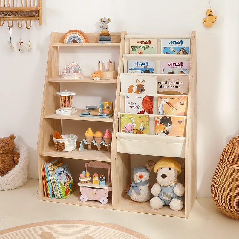 子供用2-in-1おもちゃ収納ラックと本棚、保育園・ベビー向 - Baby Nursery Unit のレビューと価格