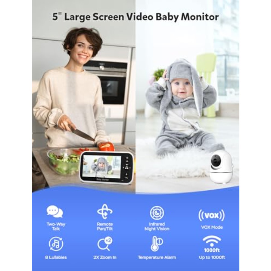 保育園用ベビーモニター、ABSプラスチック製、白、デュアルカ - Baby Nursery Hours のレビューと価格