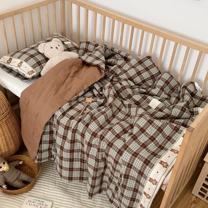 子供用通気性グリッドリネンキルト - 軽量保育園&幼稚園寝具 - Baby Nursery Bedding のレビューと価格