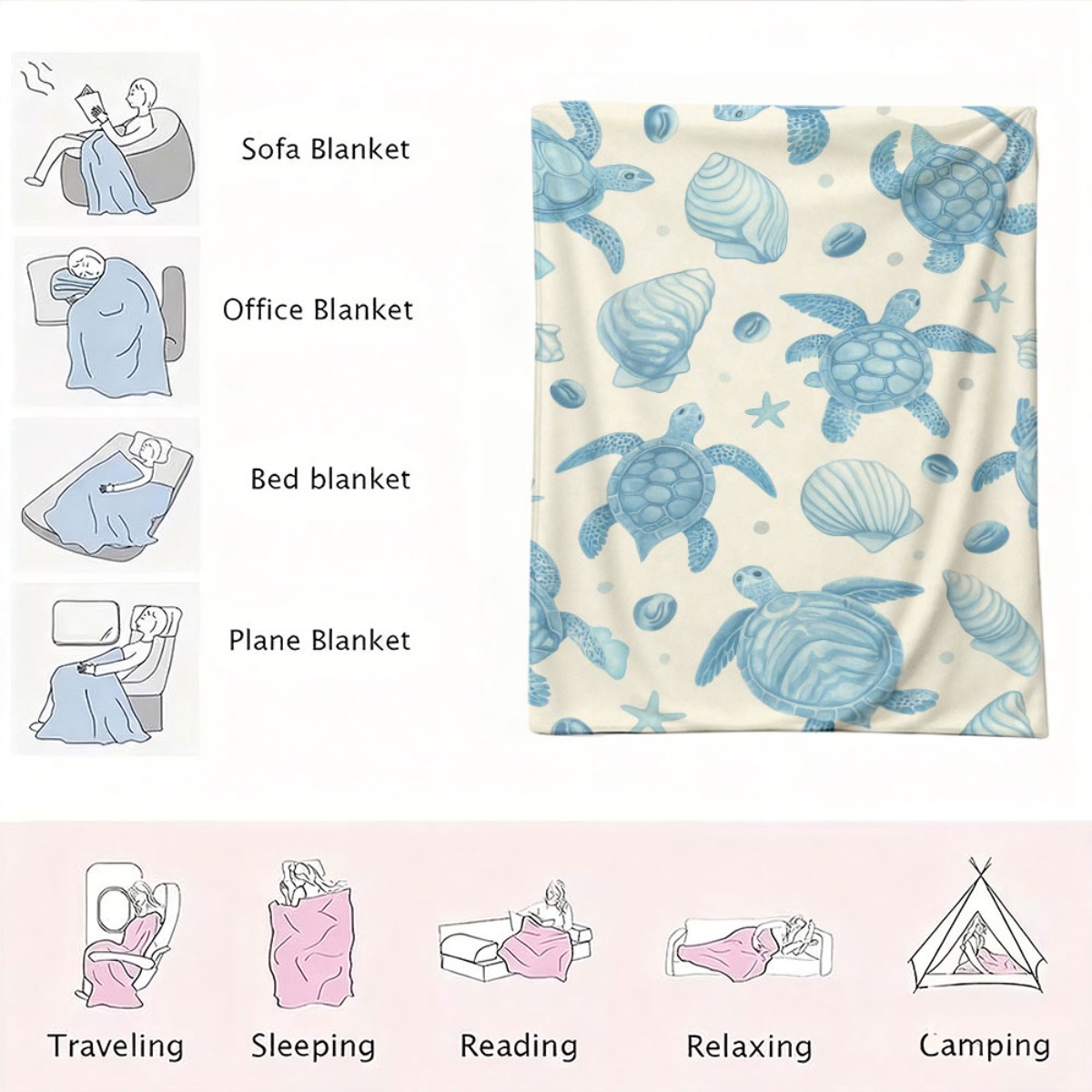 かわいい海のテーマのタートルビーチブランケット、保育園の装飾 - Baby Nursery Ocean Theme のレビューと価格